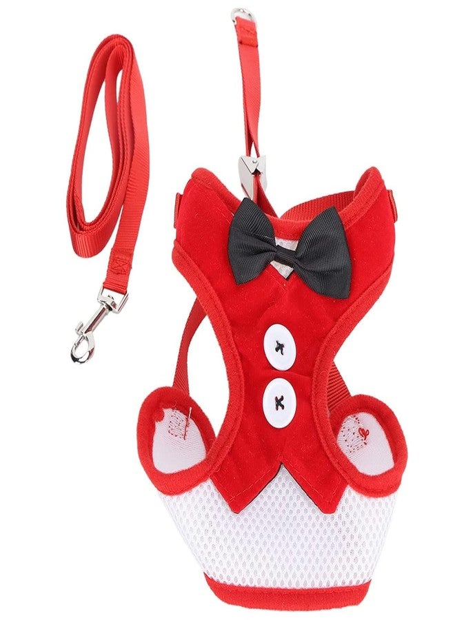 Lampostick Cat Harness with 1.5m Leash, Cat Belt Adjustable Size Breathable Cat Vest Strap with Safety Reflective Strip, Cat Leash with Harness for Small Cat and Dog (M, Orange) - Image 2